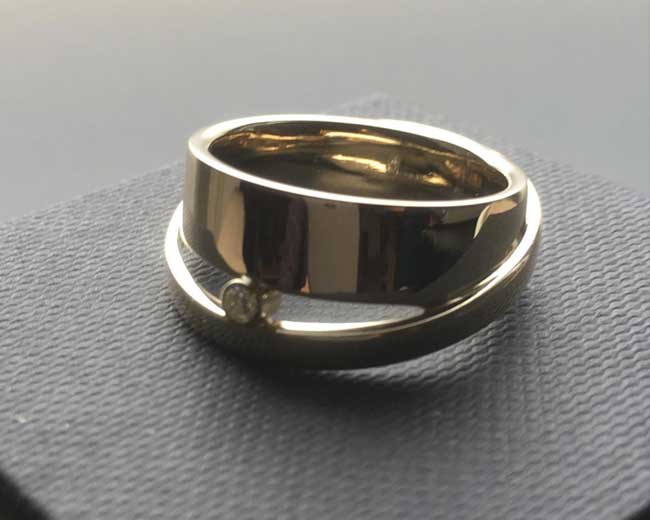 Geelgouden ring met diamant